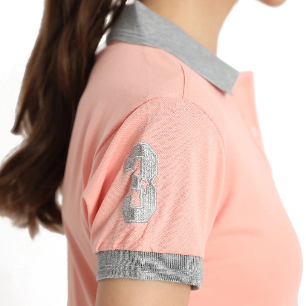 PLCLXVII - Polo Shirt Wanita - Kerah Warna Logo Besar 5011