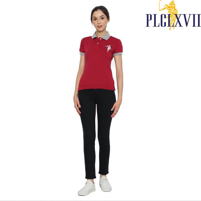 PLCLXVII - Polo Shirt Wanita - Kerah Warna Logo Besar 5011