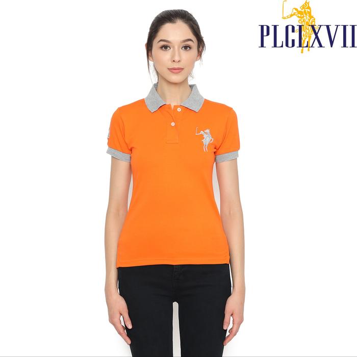 PLCLXVII - Polo Shirt Wanita - Kerah Warna Logo Besar 5011
