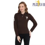PLCLXVII - Polo Shirt Wanita - Polo Shirt Lengan Panjang Logo Besar 5006 Kaos Polos