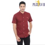PLCLXVII - Kemeja Pria - Linen Kerah Shanghai Lengan Pendek 1604