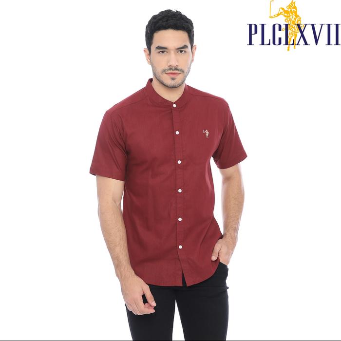 PLCLXVII - Kemeja Pria - Linen Kerah Shanghai Lengan Pendek 1604