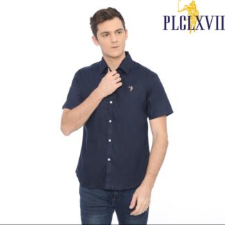 PLCLXVII - Kemeja Pria - Linen Lengan Pendek 1603 - HITAM