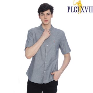 PLCLXVII - Kemeja Pria - Oxford Kerah Shanghai Lengan Pendek 1606