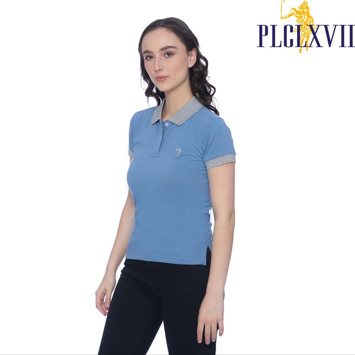 PLCLXVII - Polo Shirt Wanita - Kerah Warna Logo Kecil 5010 Kaos Pendek
