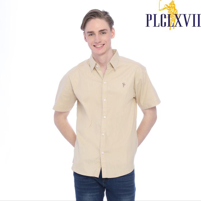 PLCLXVII - Kemeja Pria - Linen Lengan Pendek 1603 - HITAM