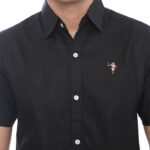 PLCLXVII - Kemeja Pria - Linen Lengan Pendek 1603 - HITAM